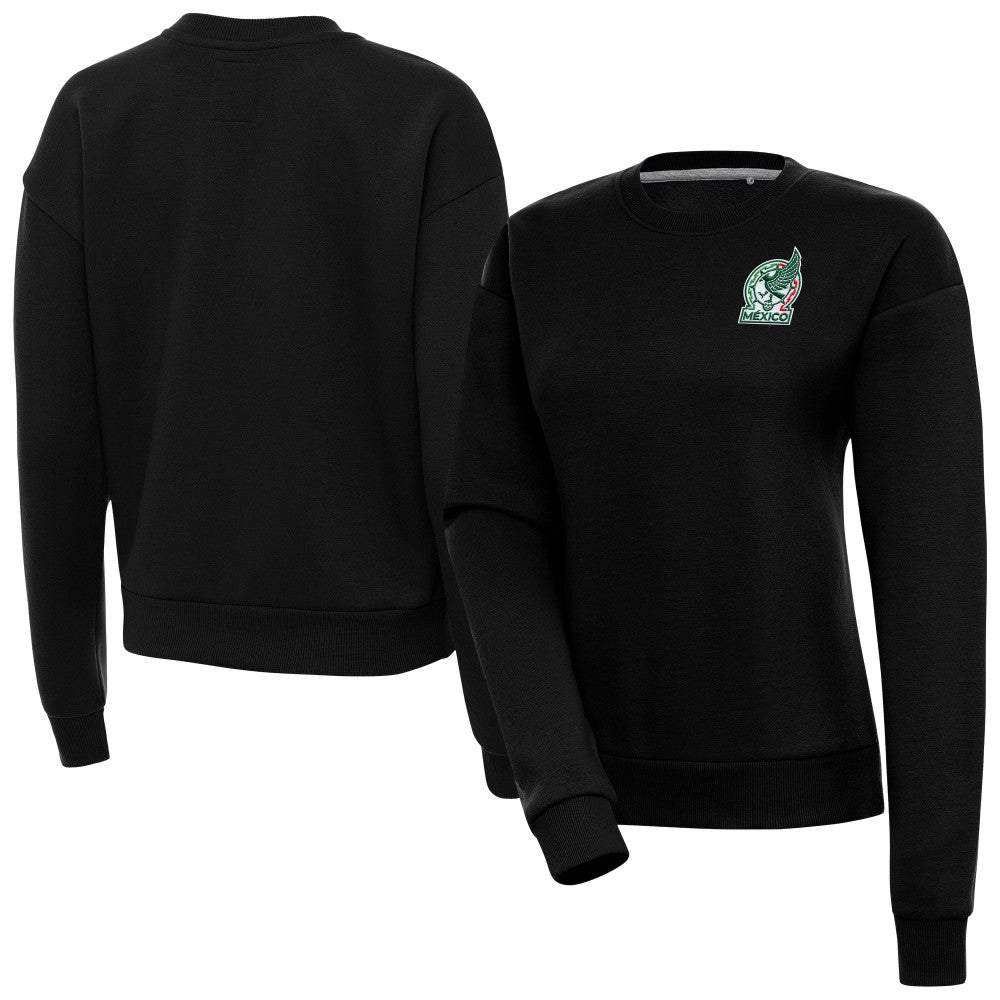Mexico National Team Antigua Women's Takeover Pullover Sweatshirt Black