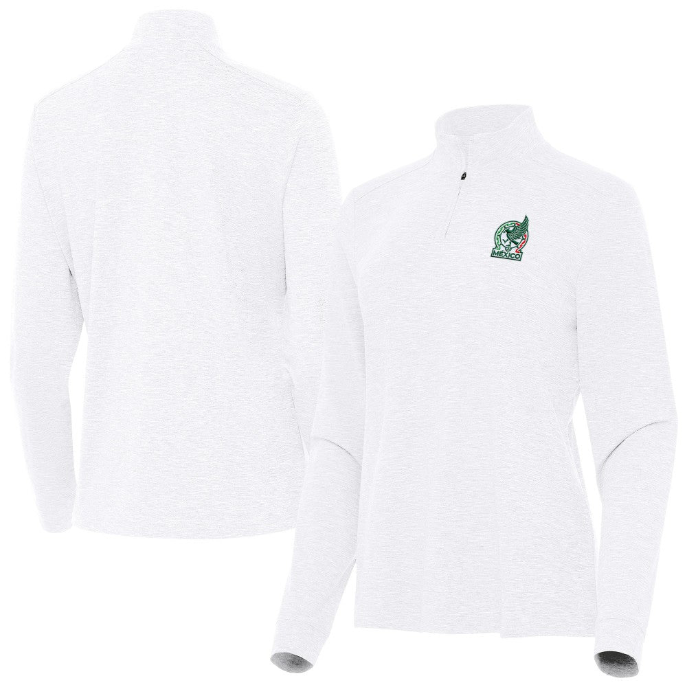 Mexico National Team Antigua Women's Master Quarter-Zip Pullover White