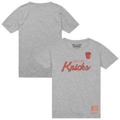New York Knicks Big & Tall Hardwood Classics Vintage Wordmark T-Shirt Heather Gray - Mitchell & Ness