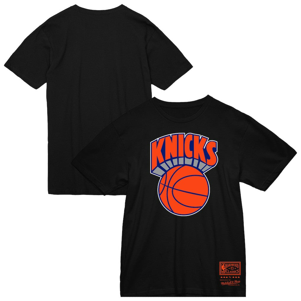 New York Knicks Big & Tall Hardwood Classics Vintage Logo T-Shirt Black - Mitchell & Ness