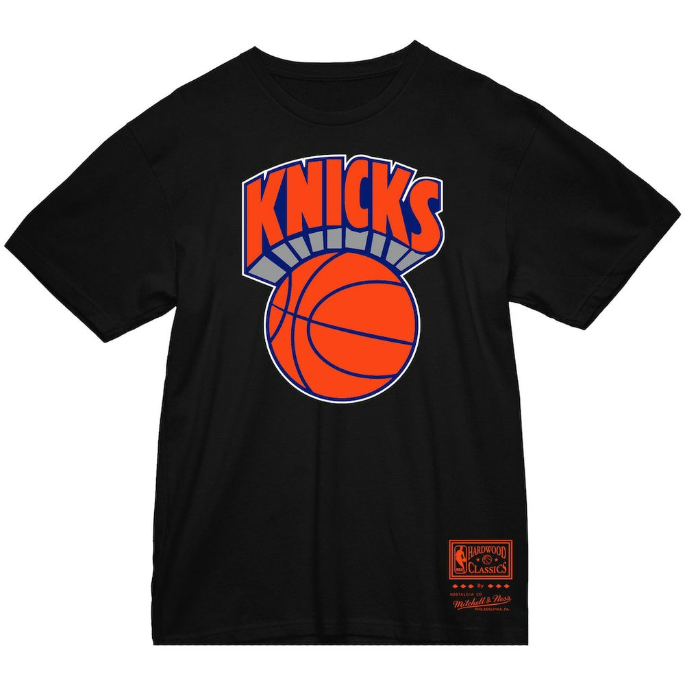 New York Knicks Big & Tall Hardwood Classics Vintage Logo T-Shirt Black - Mitchell & Ness