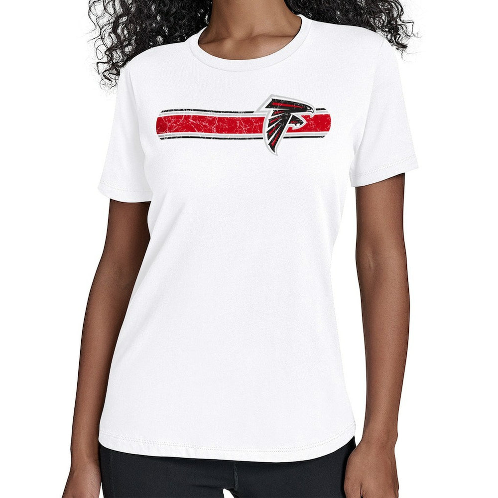 Atlanta Falcons Starter Women's Team Stripe T-Shirt - White T-shirts