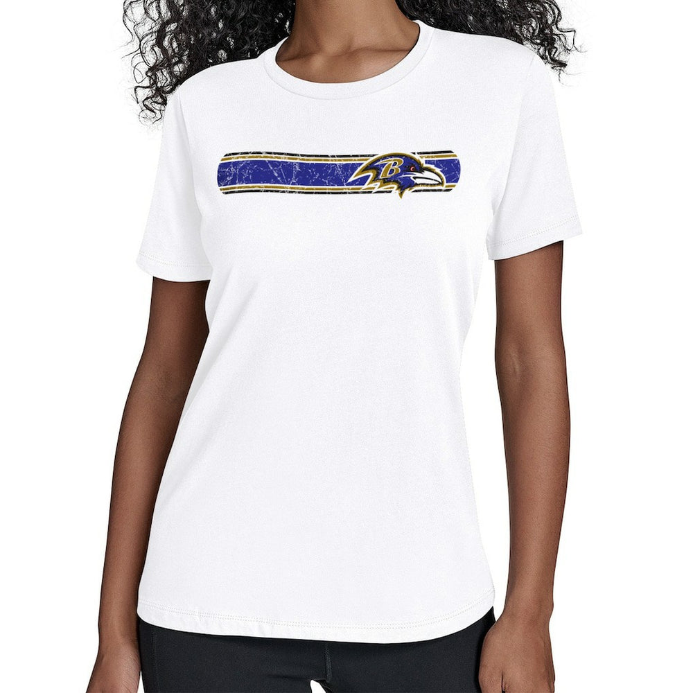 Baltimore Ravens Starter Women's Team Stripe T-Shirt - White T-shirts