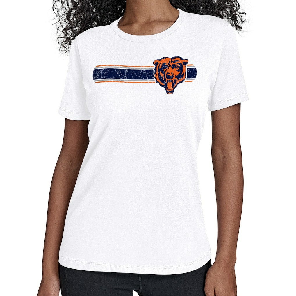 Chicago Bears Starter Women's Team Stripe T-Shirt - White T-shirts