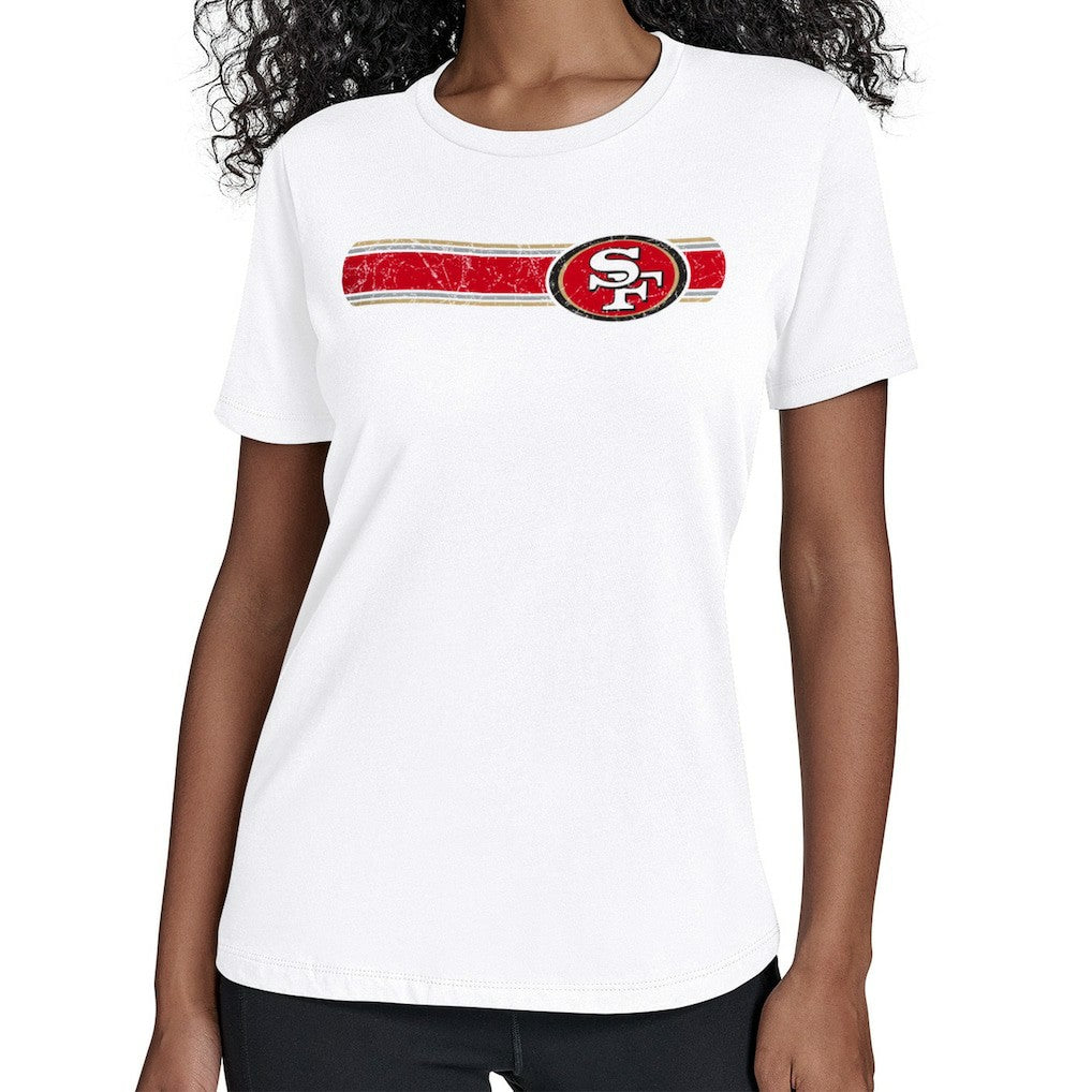 San Francisco 49ers Starter Women's Team Stripe T-Shirt - White T-shirts