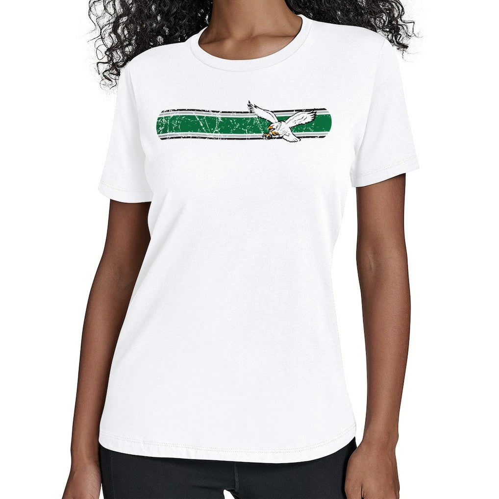 Philadelphia Eagles Starter Women's Throwback Team Stripe T-Shirt - White T-shirts