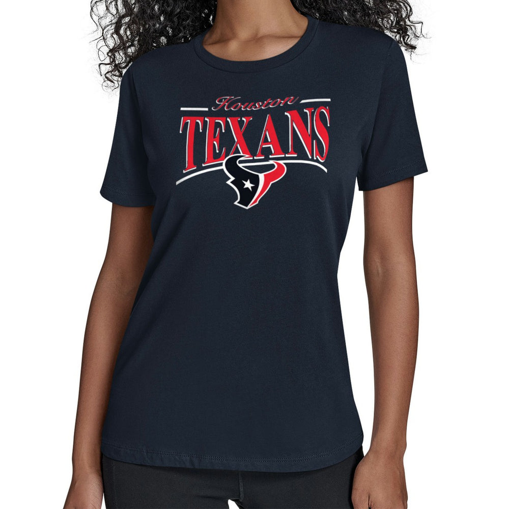 Houston Texans Starter Women's Arch Stripe T-Shirt - Navy T-shirts