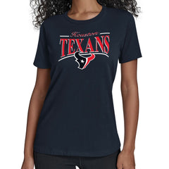 Houston Texans Starter Women's Arch Stripe T-Shirt - Navy T-shirts