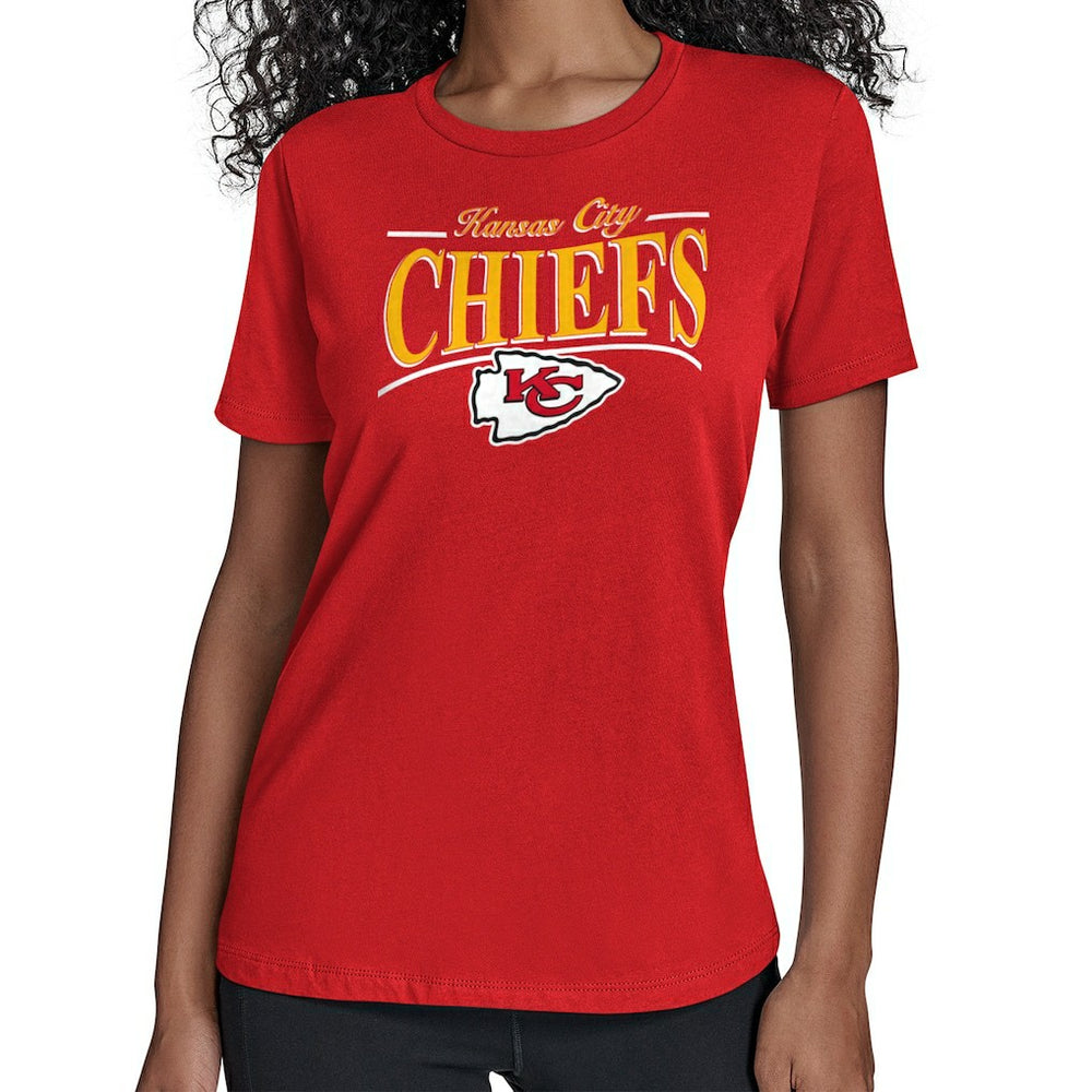 Kansas City Chiefs Starter Women's Arch Stripe T-Shirt - Red T-shirts