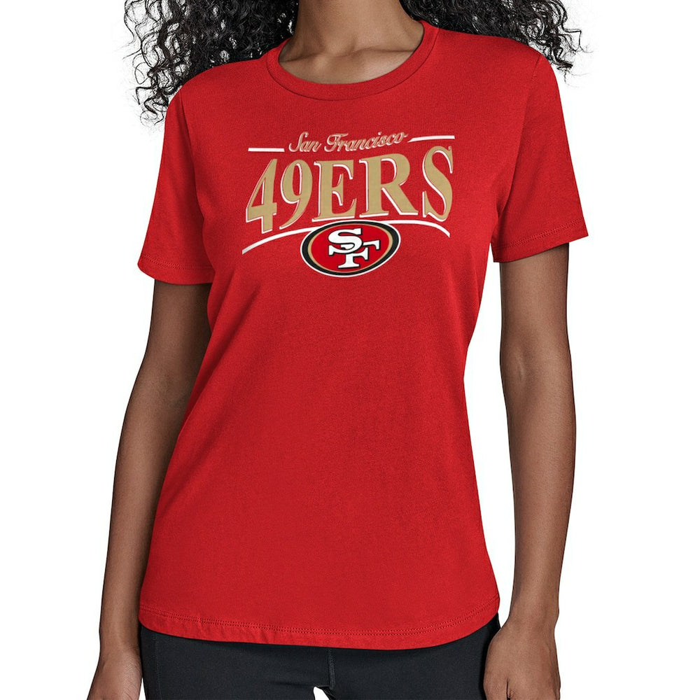 San Francisco 49ers Starter Women's Arch Stripe T-Shirt - Scarlet T-shirts