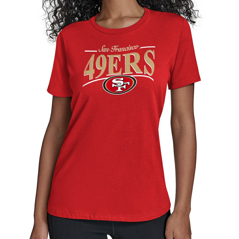 San Francisco 49ers Starter Women's Arch Stripe T-Shirt - Scarlet T-shirts