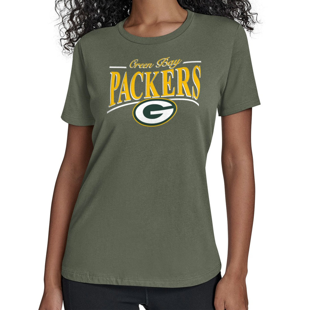 Green Bay Packers Starter Women's Arch Stripe T-Shirt - Green T-shirts