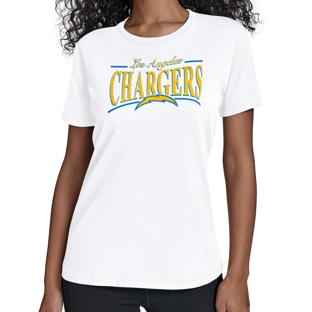 Los Angeles Chargers Starter Women's Arch Stripe T-Shirt - White T-shirts