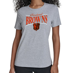 Cleveland Browns Starter Women's Arch Stripe T-Shirt - Gray T-shirts