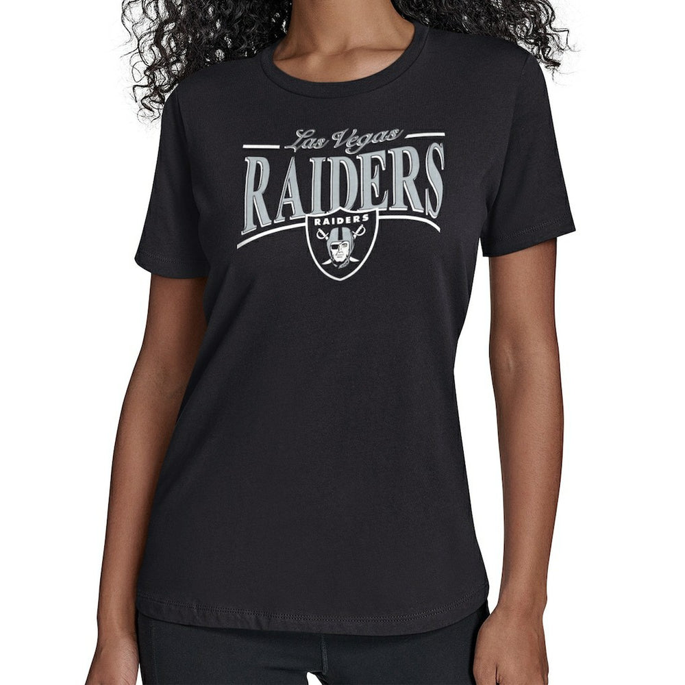 Las Vegas Raiders Starter Women's Arch Stripe T-Shirt - Black T-shirts