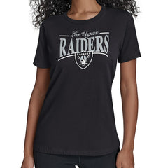 Las Vegas Raiders Starter Women's Arch Stripe T-Shirt - Black T-shirts