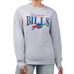 Buffalo Bills Starter Women's Arch Stripe Fleece Pullover Sweatshirt - Gray Pullover