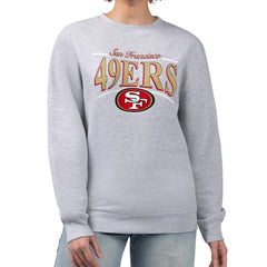 San Francisco 49ers Starter Women's Arch Stripe Fleece Pullover Sweatshirt - Gray Pullover