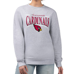 Arizona Cardinals Starter Women's Arch Stripe Fleece Pullover Sweatshirt - Gray Pullover