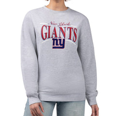 New York Giants Starter Women's Arch Stripe Fleece Pullover Sweatshirt - Gray Pullover