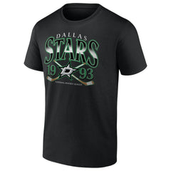 Dallas Stars Retro Cross Sticks T-Shirt - Black | US 203175575