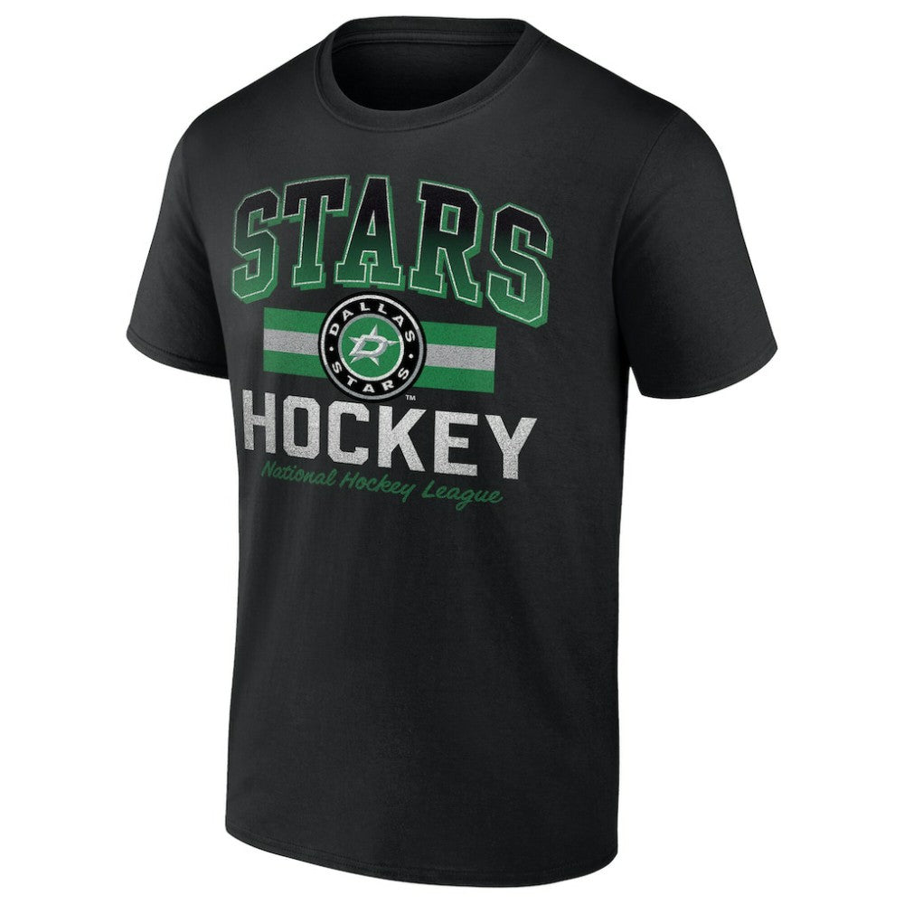 Dallas Stars Retro Stripe T-Shirt - Black | US 203175576