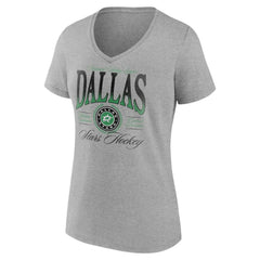 Dallas Stars Women's Retro Script V-Neck T-Shirt - Gray | US 203175580