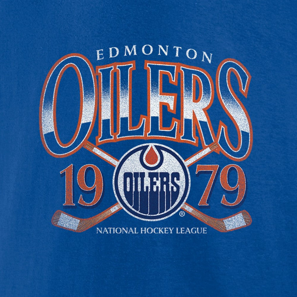 Edmonton Oilers Retro Cross Sticks T-Shirt - Royal | US 203175583