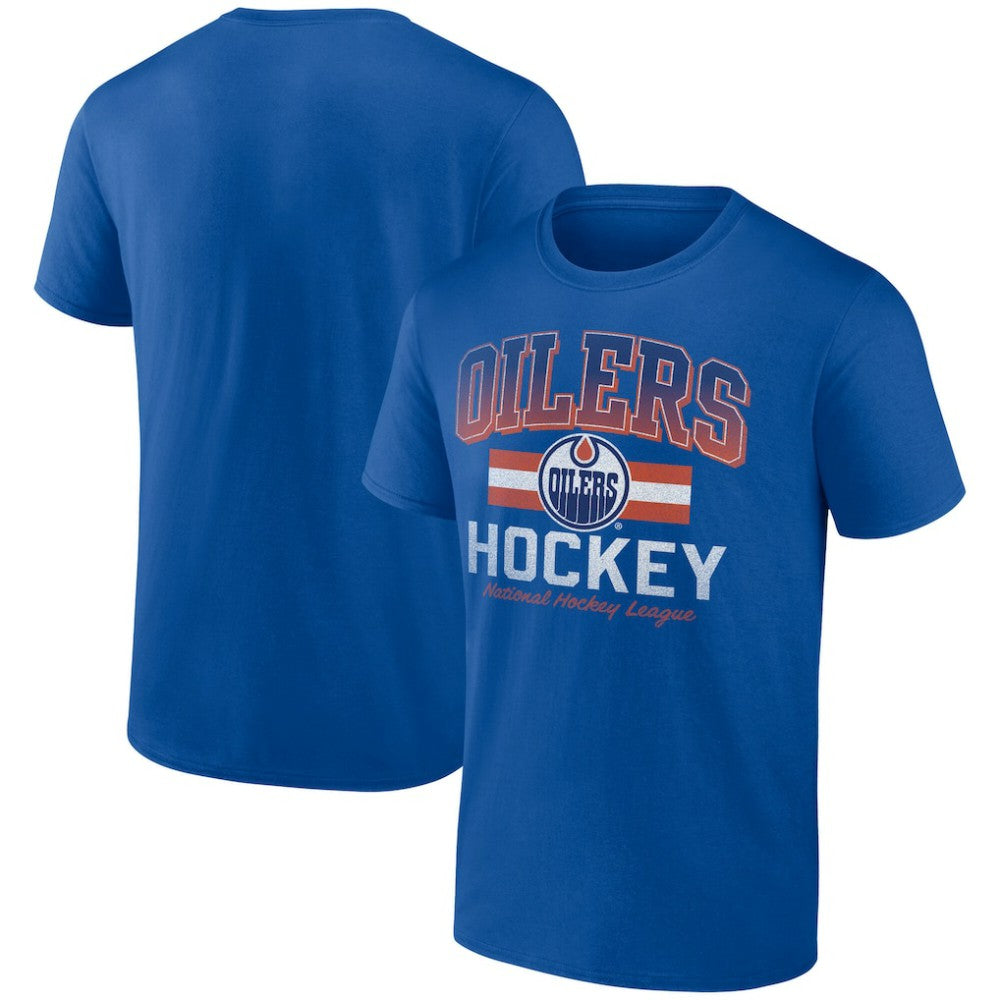 Edmonton Oilers Retro Stripe T-Shirt - Royal | US 203175584