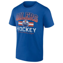 Edmonton Oilers Retro Stripe T-Shirt - Royal | US 203175584