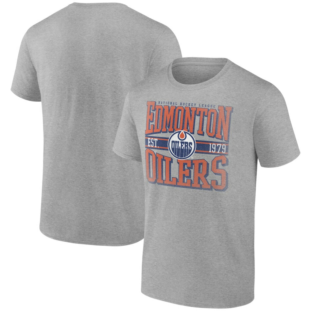 Edmonton Oilers Retro Vibe T-Shirt - Heather Gray | US 203175585