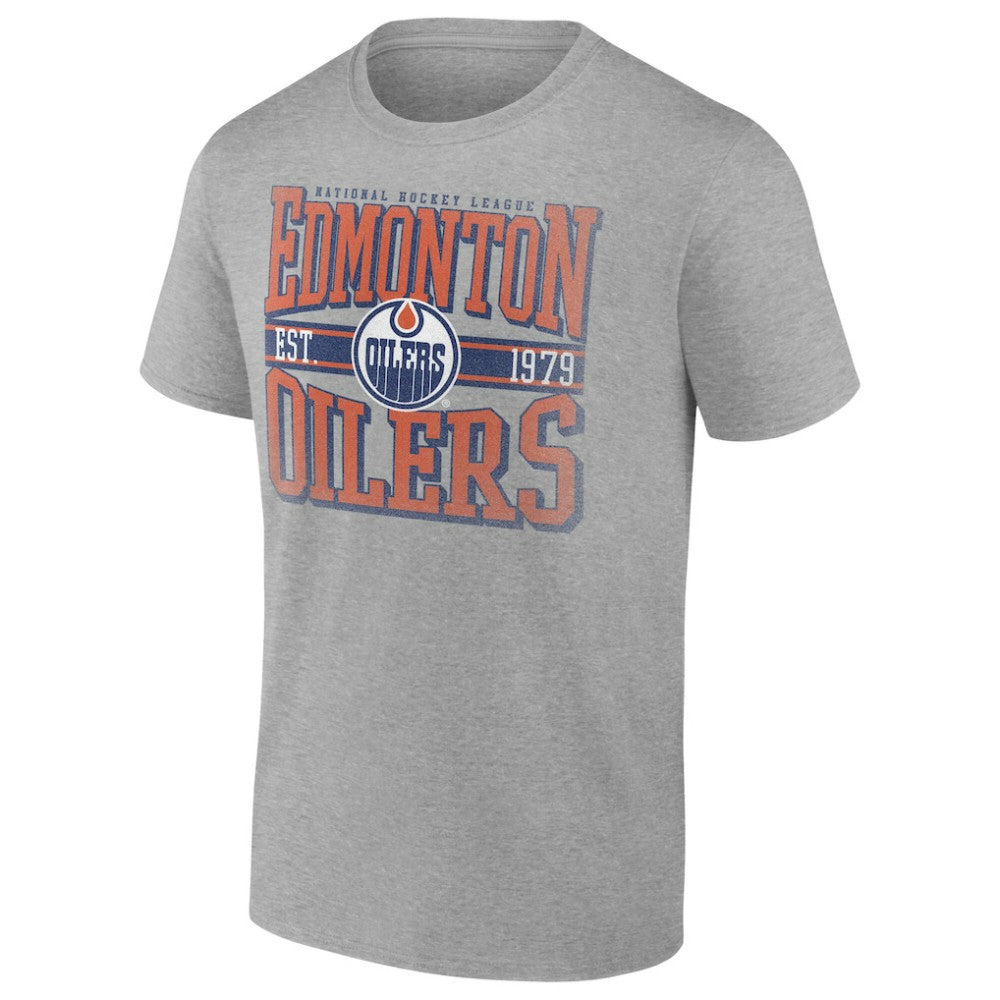 Edmonton Oilers Retro Vibe T-Shirt - Heather Gray | US 203175585