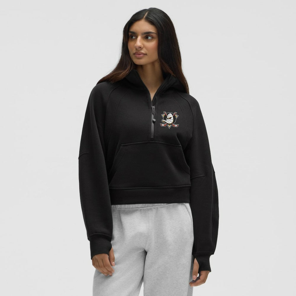 Anaheim Ducks lululemon Women's Scuba Oversized Half-Zip Hoodie - Black | US 203175746