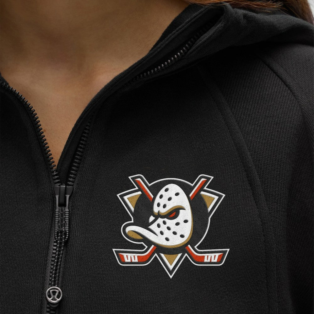 Anaheim Ducks lululemon Women's Scuba Oversized Half-Zip Hoodie - Black | US 203175746