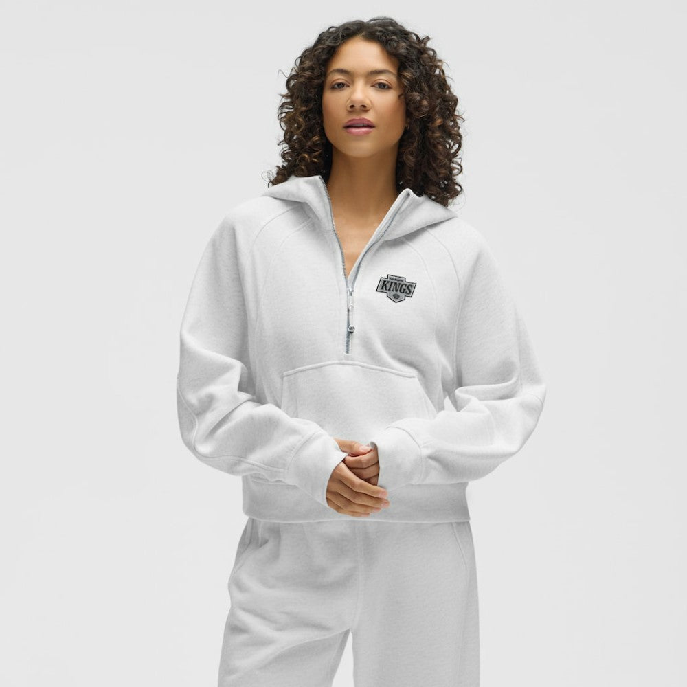 Los Angeles Kings lululemon Women's Scuba Oversized Half-Zip Hoodie - Heathered Core Ultra Light Grey | US 203175754