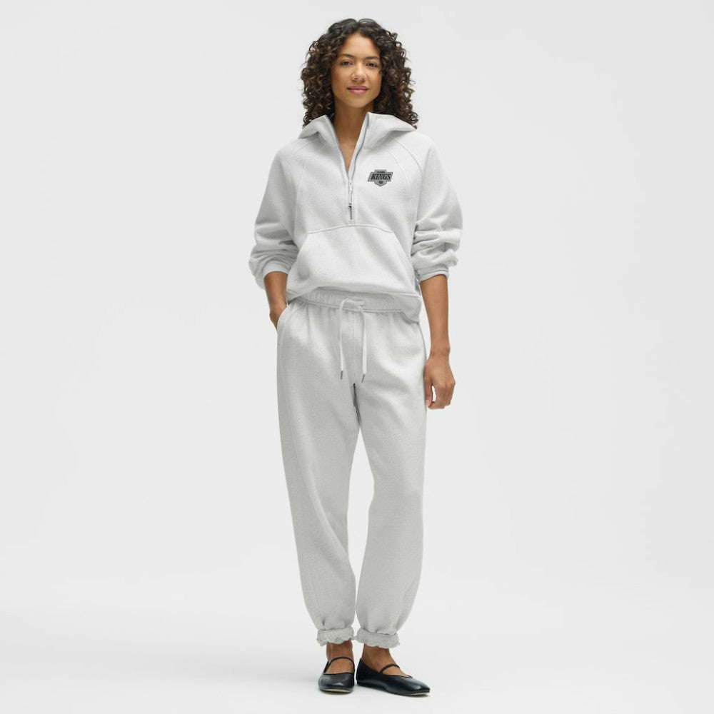 Los Angeles Kings lululemon Women's Scuba Oversized Half-Zip Hoodie - Heathered Core Ultra Light Grey | US 203175754