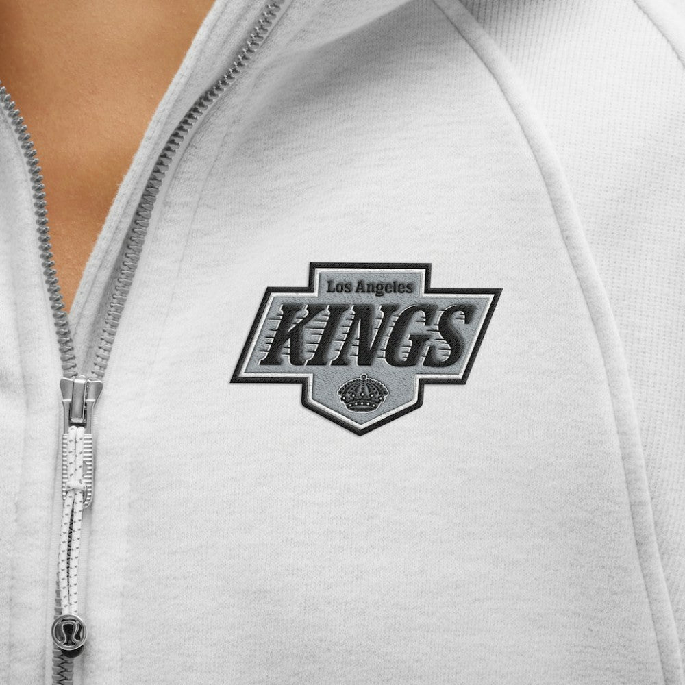 Los Angeles Kings lululemon Women's Scuba Oversized Half-Zip Hoodie - Heathered Core Ultra Light Grey | US 203175754