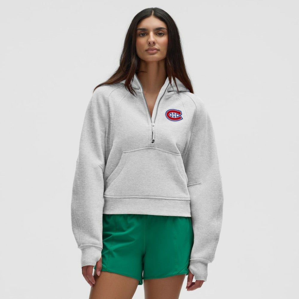 Montreal Canadiens lululemon Women's Scuba Oversized Half-Zip Hoodie - Heathered Core Ultra Light Grey | US 203175757