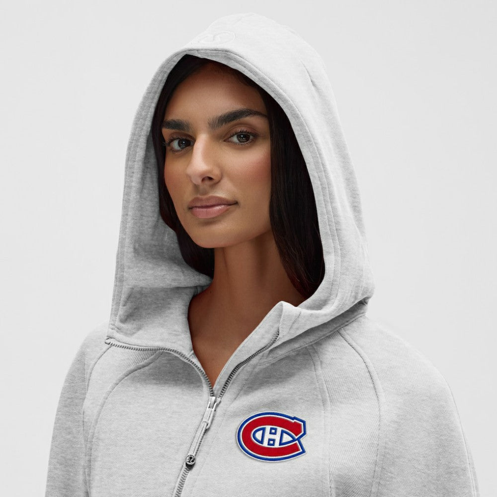 Montreal Canadiens lululemon Women's Scuba Oversized Half-Zip Hoodie - Heathered Core Ultra Light Grey | US 203175757