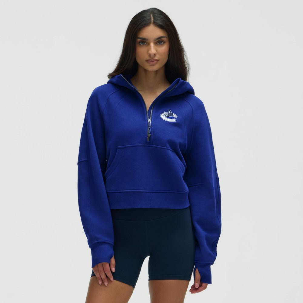 Vancouver Canucks lululemon Women's Scuba Oversized Half-Zip Hoodie - Larkspur | US 203175769