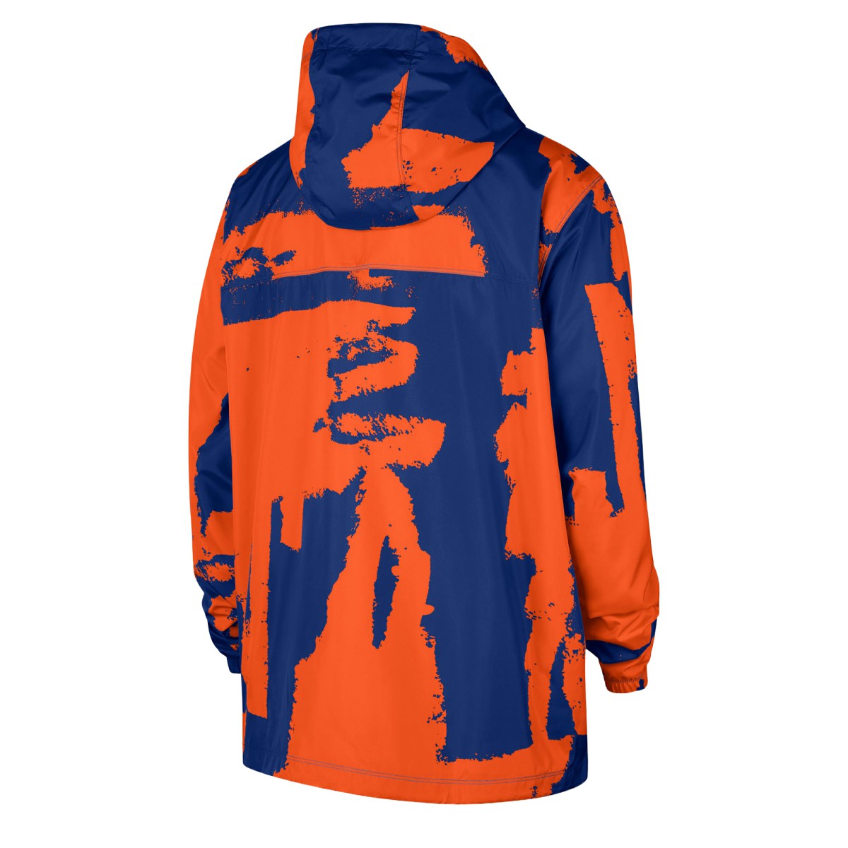 New York Knicks Courtside Club Premium Woven Full-Zip Hooded Jacket Blue/Orange - Nike