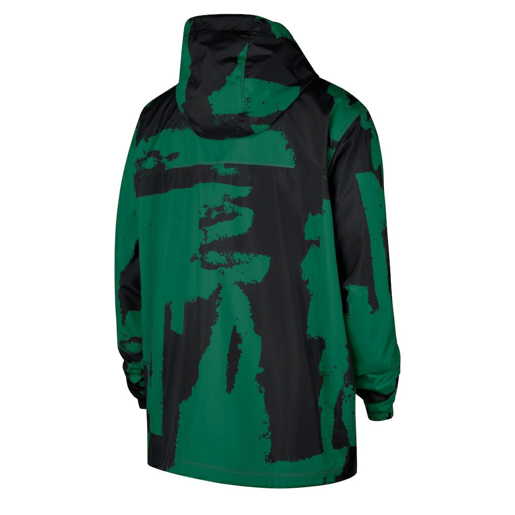 Boston Celtics Courtside Club Premium Woven Full-Zip Hooded Jacket Black/Kelly Green - Nike