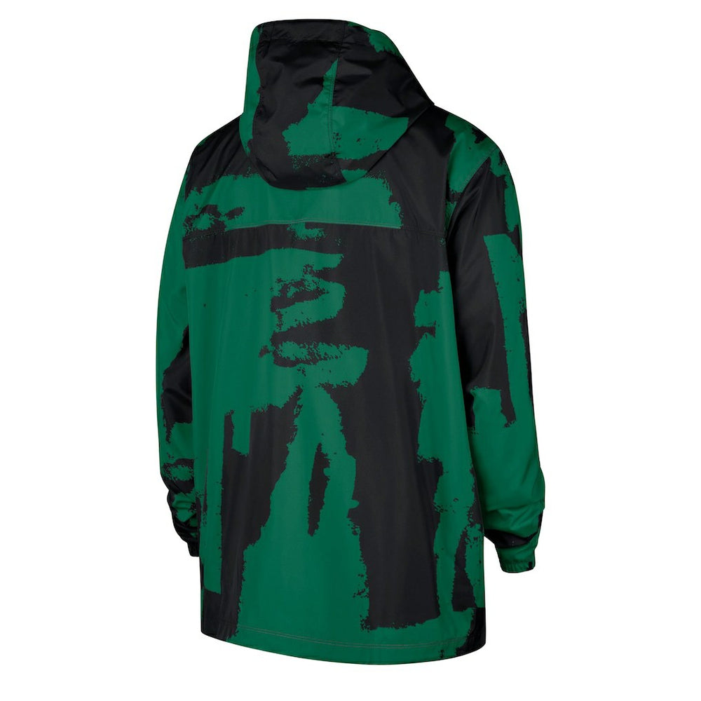 Boston Celtics Courtside Club Premium Woven Full-Zip Hooded Jacket Black/Kelly Green - Nike