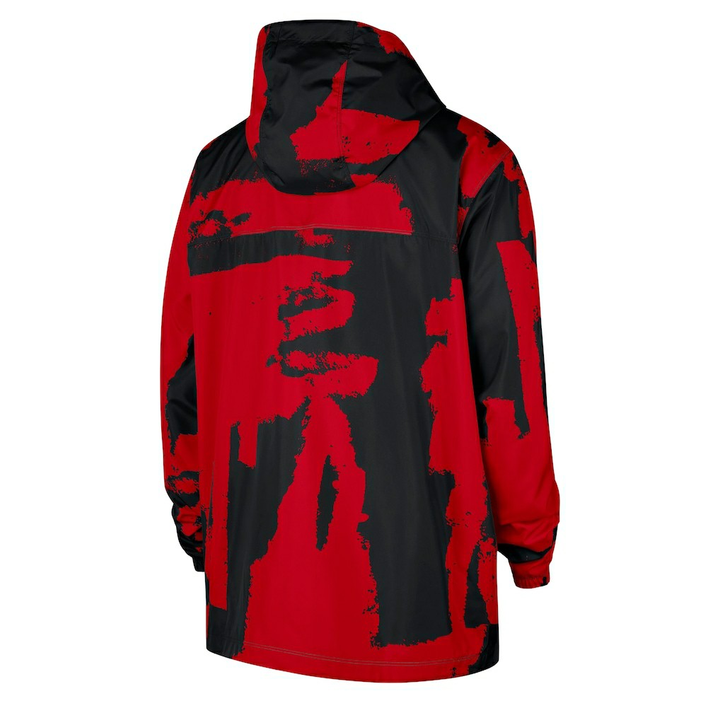 Chicago Bulls Courtside Club Premium Woven Full-Zip Hooded Jacket Black/Red - Nike