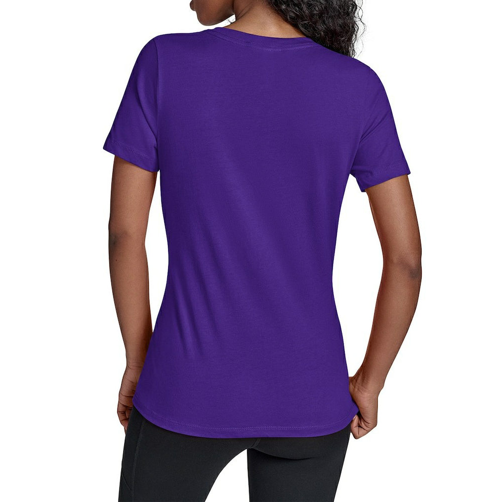 Minnesota Vikings Starter Women's Groovy Script V-Neck T-Shirt - Purple T-shirts