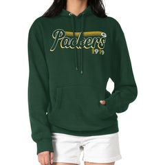 Green Bay Packers Starter Women's Groovy Script Pullover Hoodie - Green Hoodies