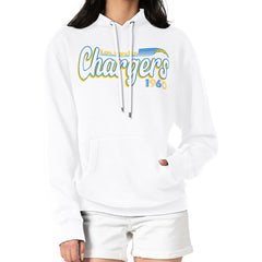 Los Angeles Chargers Starter Women's Groovy Script Pullover Hoodie - White Hoodies