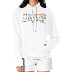Miami Dolphins Starter Women's Throwback Groovy Script Pullover Hoodie - White Hoodies