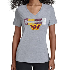 Washington Commanders Starter Women's Color Shading V-Neck T-Shirt - Gray T-shirts