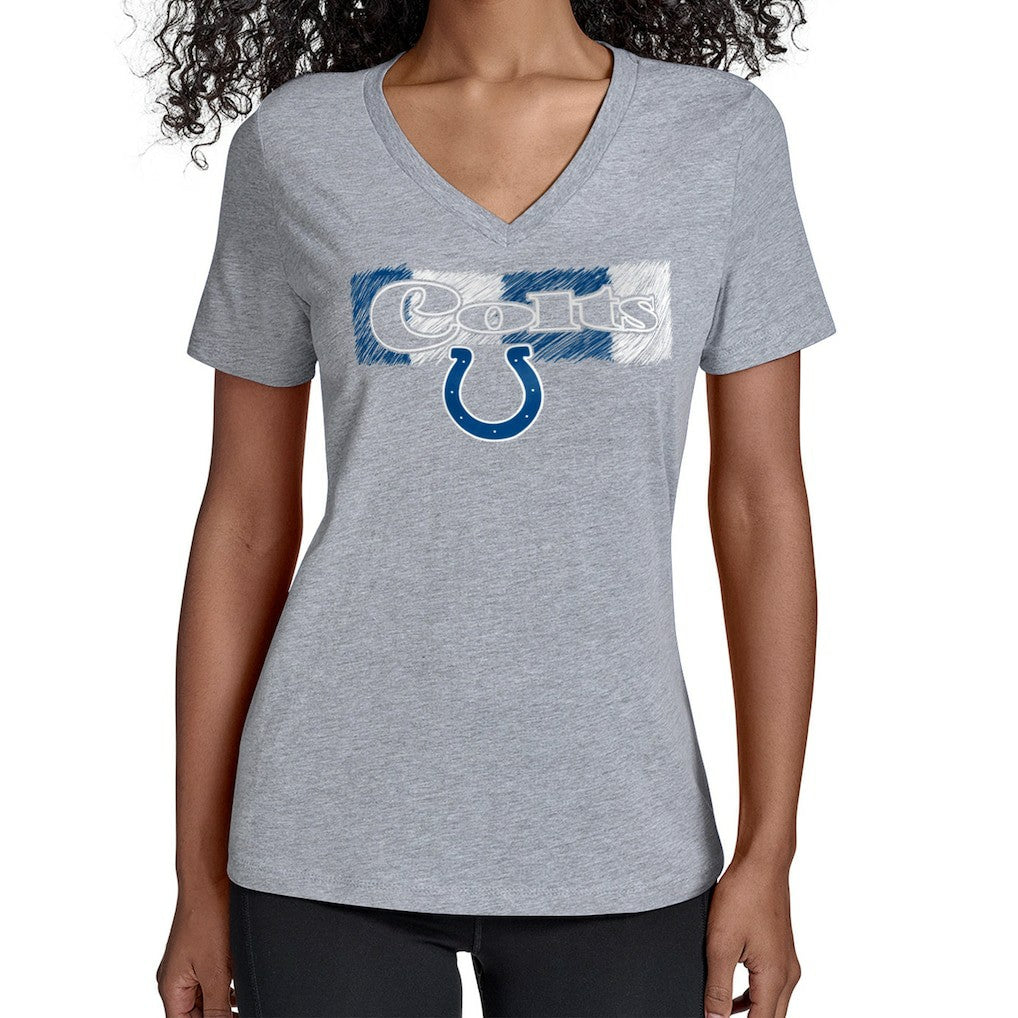 Indianapolis Colts Starter Women's Color Shading V-Neck T-Shirt - Gray T-shirts